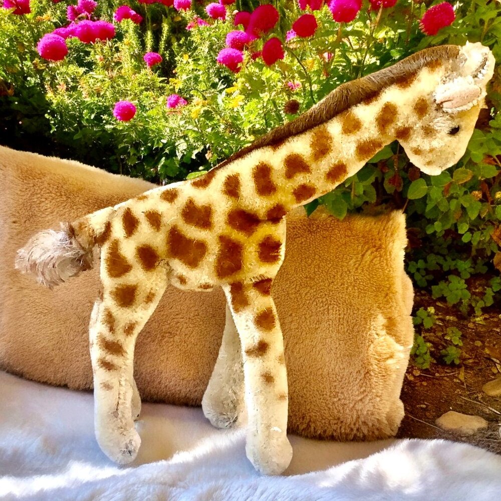 Vintage Steiff Giraffe Mohair Plush 11" Missing Button & Tag